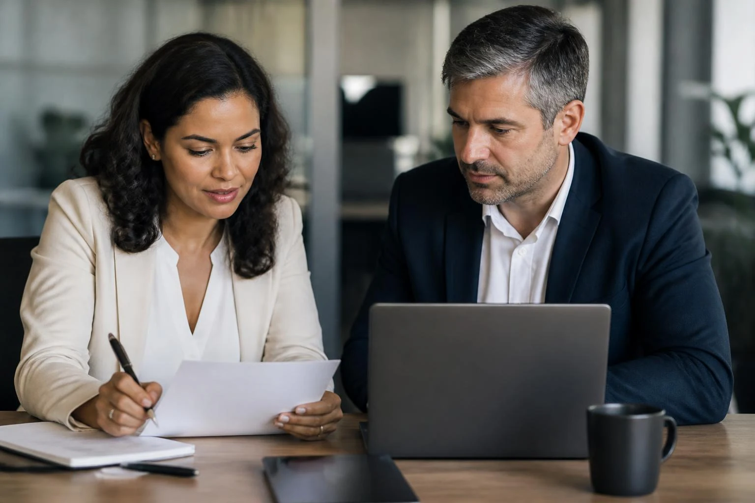 Profissionais analisando informações da empresa